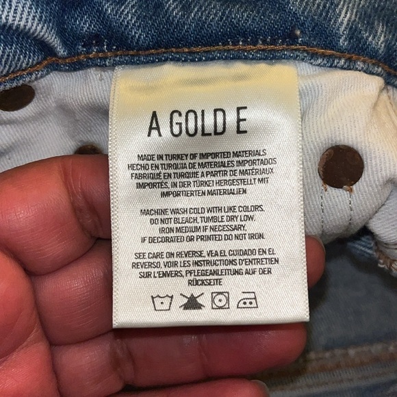 AGOLDE Quinn High Rise Mini Skirt.  Size 24.  100% cotton Premium Denim. - Picture 10 of 12